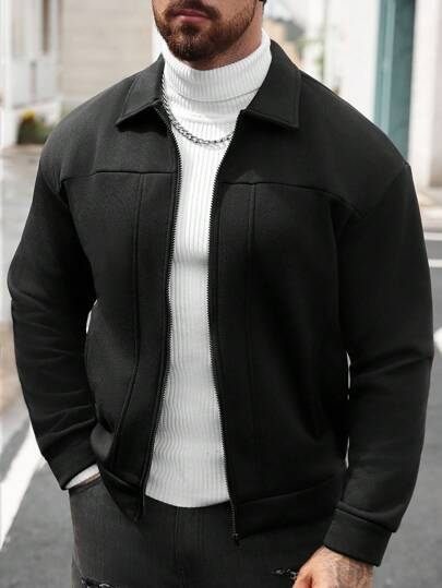 Black Classic Zip-Up Jacket