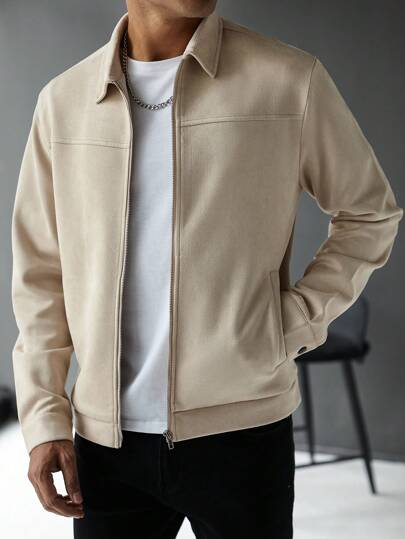 Beige Zip-Up Jacket