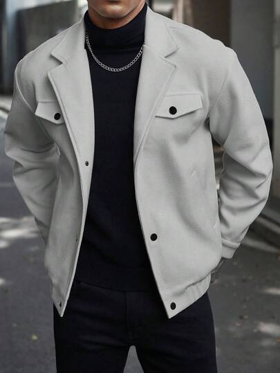 Modern Gray Button-Up Jacket