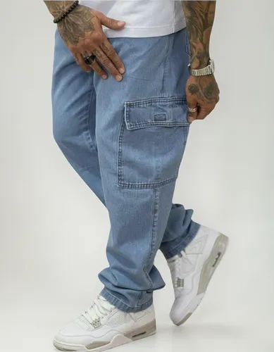 Light Blue Denim Cargo Pants