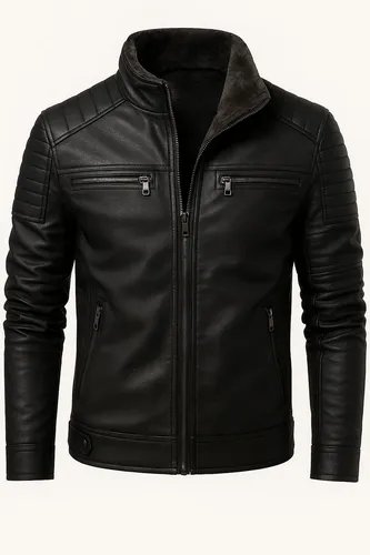 Quilted Black Leather Jacket