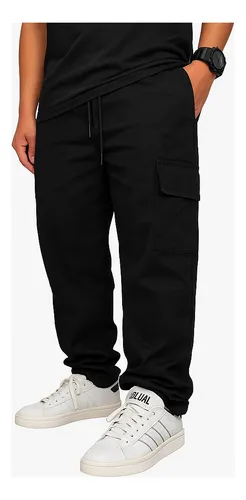 Black Cargo Jogger Pants